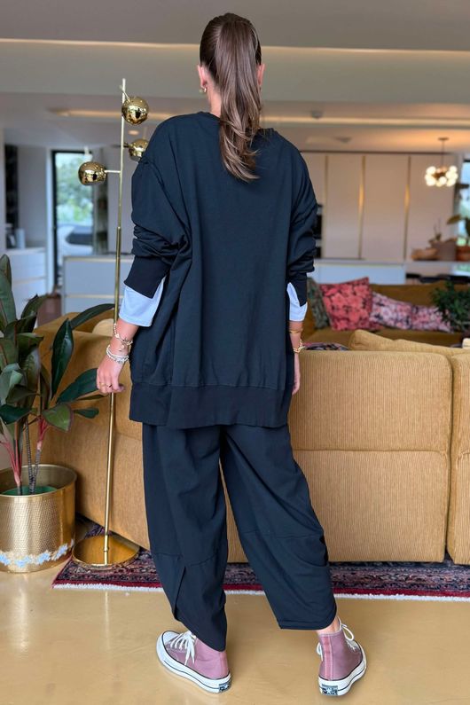 Made in Italy Lagenlook Chill Sweatshirt Black 